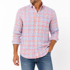 Vineyard Vines Murray Shirt XS Pink Blue Plaid Button Down 100% Cotton Preppy